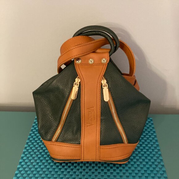 Valentina Leather NWOT Convertible Sling Backpack Bucket Bag